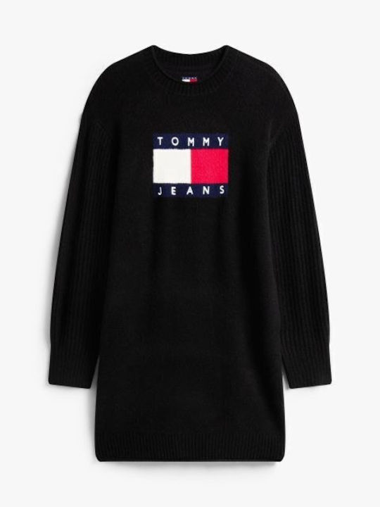 Rochie Mini Sport Mânecă Lungă Neagră