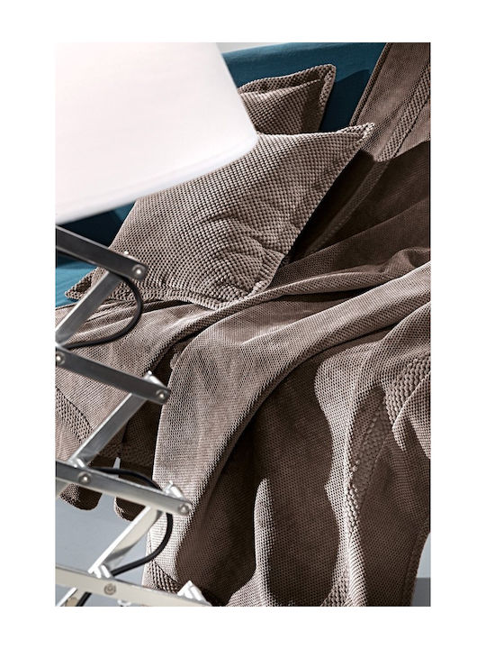 Guy Laroche Rubicon Sofa Throw 2 Seater 2 Sides 170x250cm Choco