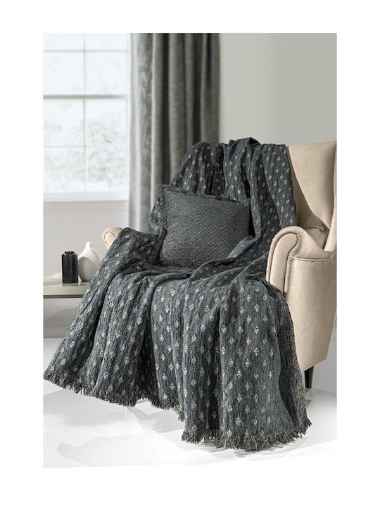 Guy Laroche Intima Ριχτάρι Πολυθρόνας Δύο 'Οψεων Chenille 180x150εκ. Titanium