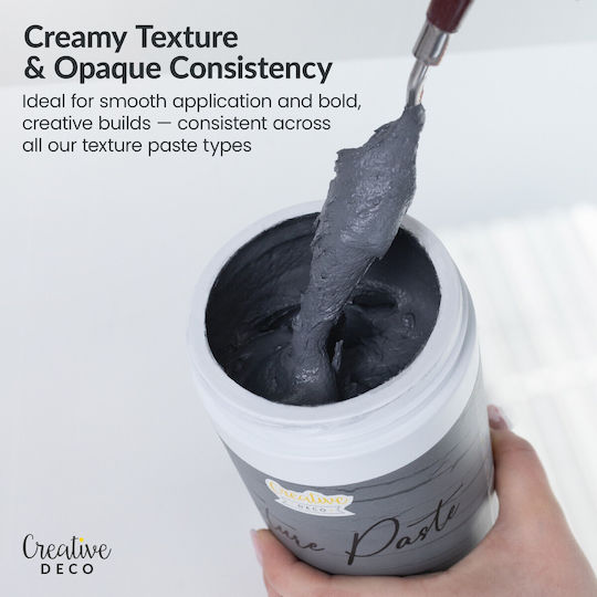 Creative Deco Pastă Structurală Fină Granulată 2kg Gri Închis Masă Fină Proiecte Artistice Acrilic Pictură Ușor De Folosit Spatulă Efecte Textură 3D