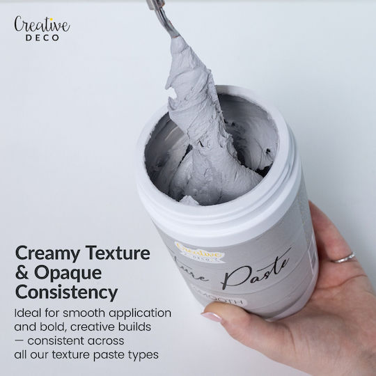 Creative Deco Smooth Structural Paste 2kg Gray Fine Mass Art Projects Acrylic Painting Easy To Use Spatula 3D Texture Effects