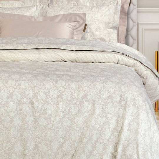 Greenwich Polo Club Duvet Cover Set Cotton Queen with 2 Pillowcases 220x240 Essential Ecru, Taupe