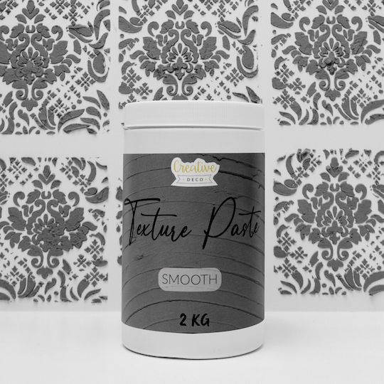 Creative Deco Smooth Structural Paste 2kg Dark Gray Fine Mass Artistic Projects Acrylic Painting Easy to Use Spatula 3D Texture Effects