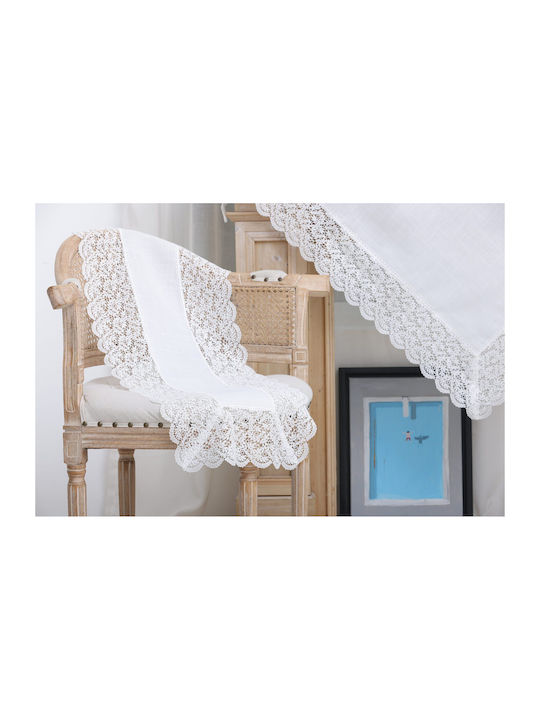 Liolios Home Runner Silk with Embroidery White 40x160cm