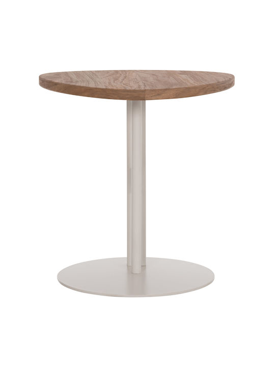 Round Side Coffee Table Alper Wooden Sonoma-Metal White W50xL50xH50cm