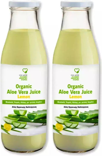 Vivo Verde Χυμός Oργανικής Αλόης με Γεύση Λεμόνι 1000ml 2τμχ