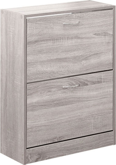 Holz Schuhschrank mit 2 Regalen Gray L60xW24xH80cm