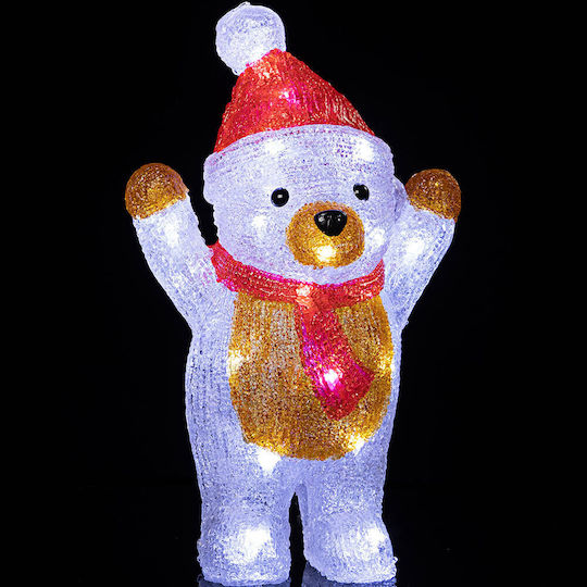 Bakaji Bakaji Standing Acrylic Bear Figure LED Christmas Suitable for Outdoor Indoor Spaces