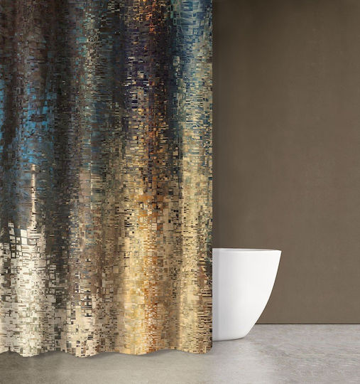 Saint Clair Abstract 101 Shower Curtain 180x200cm Beige 1728030217000