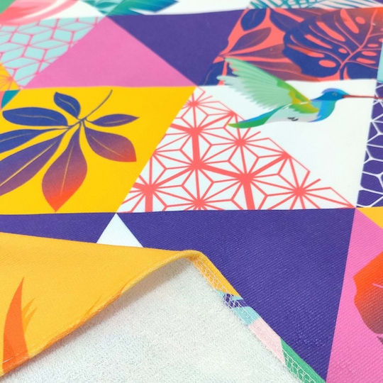 Multicolour Beach Towel Tropical Designs 75x150cm