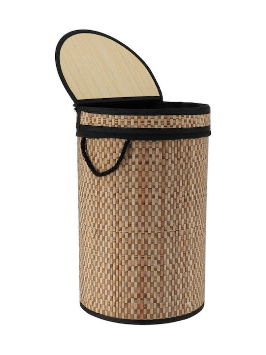 Atmosphera Καλάθι Απλύτων Bamboo με Καπάκι 35x35x55cm Μαύρο