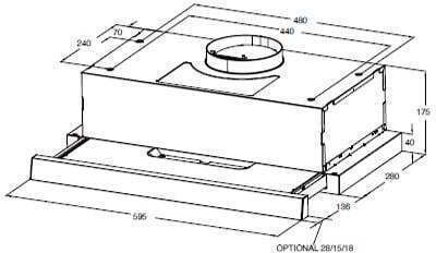 Heinner Schiebbarer Dunstabzug 60cm Schwarz