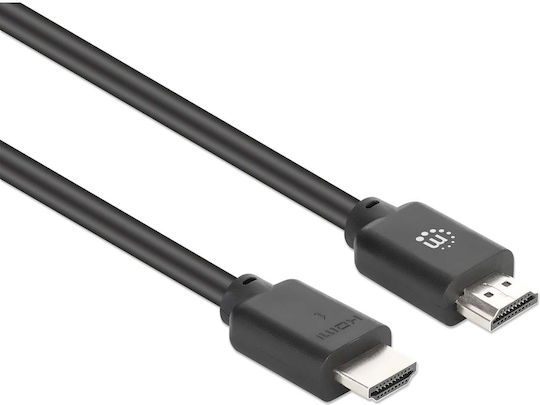 Manhattan HDMI 2.0 Premium High Speed 4K 60Hz HDR Cable HDMI male - HDMI male 5m Μαύρο