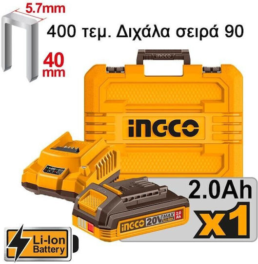 Ingco Elektrisches Tacker Akku CCSNLI6008E 20V für Nägel