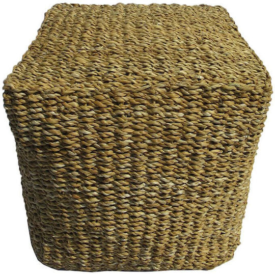 Stool For Living Room Nerea Natural 40x40x40cm Stool For Living Room Nerea Natural 40x40x40cm
