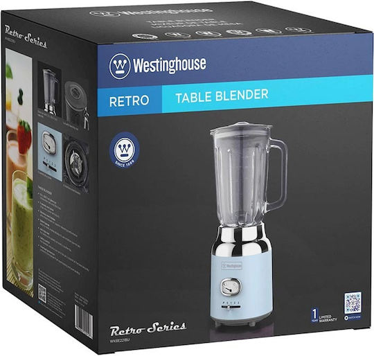 Westinghouse Μπλέντερ με Γυάλινη Κανάτα 1.5 lt 600W Γαλάζιο WKBE221BU