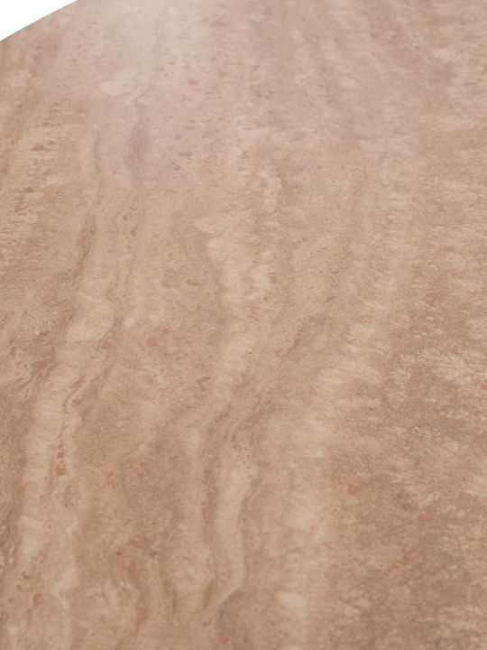 Twil Round Table Dining Room with Ceramic Surface Ceramic, Travertine 126x126x77cm