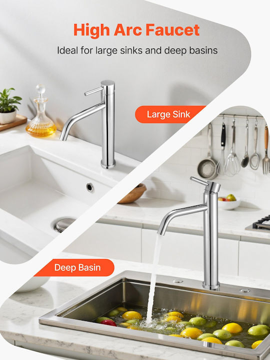 Vevor Mixing Tall Sink Faucet Silver