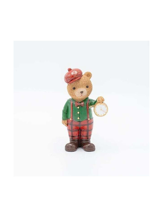 Eurolamp Decorative Polyresin Bear Vintage Cart Green Shirt 7x12.5cm