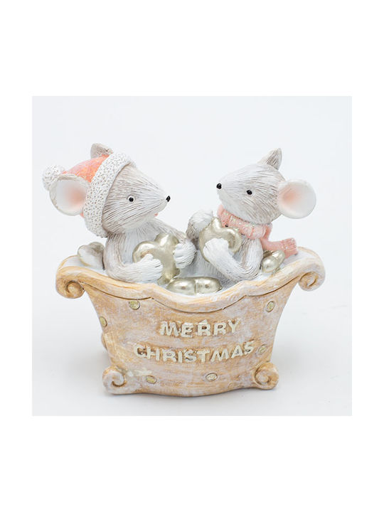 Eurolamp Figurine Decorative Polirosină Șoricei Cadă 9x7cm