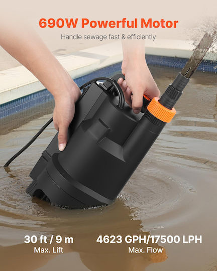 Vevor PP-GF20 Αντλία Ακαθάρτων / Λυμάτων 0.92hp QSWNBSL690W1CGLCB001V2