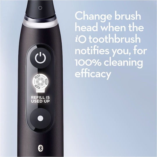 Oral-B iO Series 6s Electric Toothbrush with Timer, Pressure Sensor, and Travel Case Black Lava