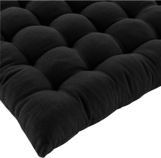 Atmosphera Garden Chair Cushion Recycled Cotton Black 38x38cm