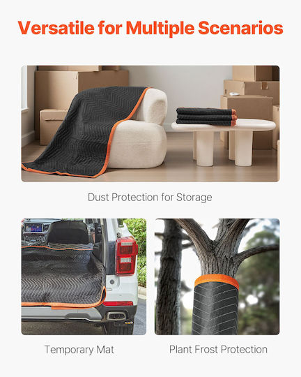 Vevor Moving Blankets 12 Pcs 1829 x 1016 mm 14.5 kg Dozen Large Packing Blankets Cotton Filling Durable Nonwoven Fabric Material Moving Wrapping Furniture Protection