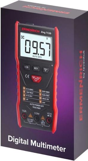 Ermenrich Digitales Multimeter mit Kapazitätsmesser Wahre Effektivwert mit AC / DC / Temperaturmessung