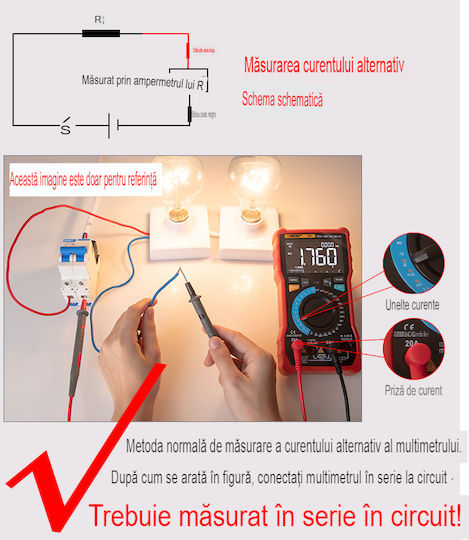 Aneng Aneng 620A Ψηφιακό Πολύμετρο True RMS με Buzzer με Μέτρηση AC / DC / Θερμοκρασίας True RMS