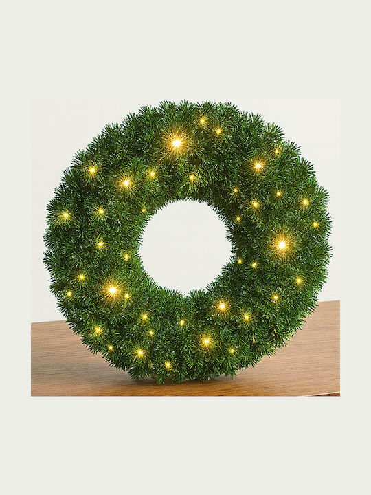 Bakaji Weihnachtsdekoration Kunststoff Kranz Beleuchtet