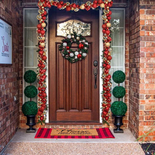 Bakaji Christmas Lighted Decorative Wreath Battery Powered 180cm