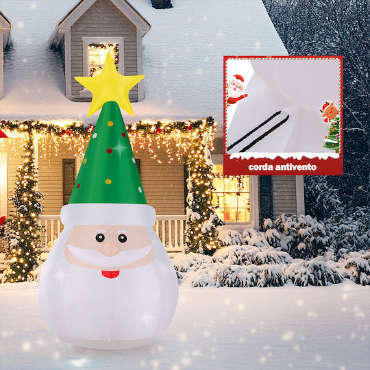 Outdoor Inflatable Illuminated Santa Claus White 250x100x130cm