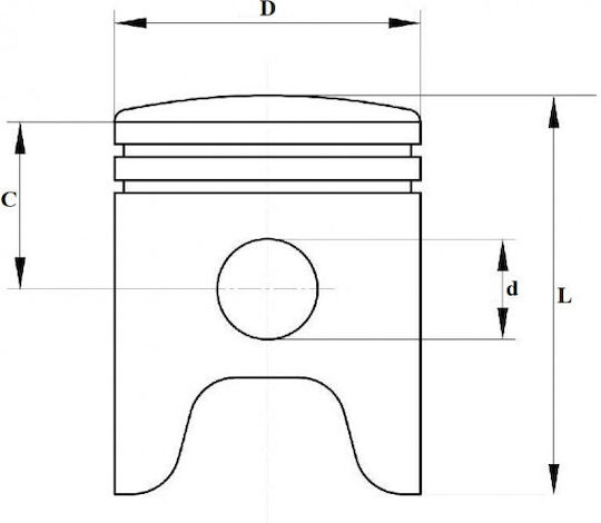 Piston Piaggio Skipper 55mm 2t 125cc Meteor