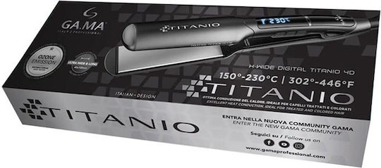 Ga.ma X-wide Digital Ptc 4d Titanio Ψηφιακη Πρεσα Μαλλιων 230οc 40w Gi3036