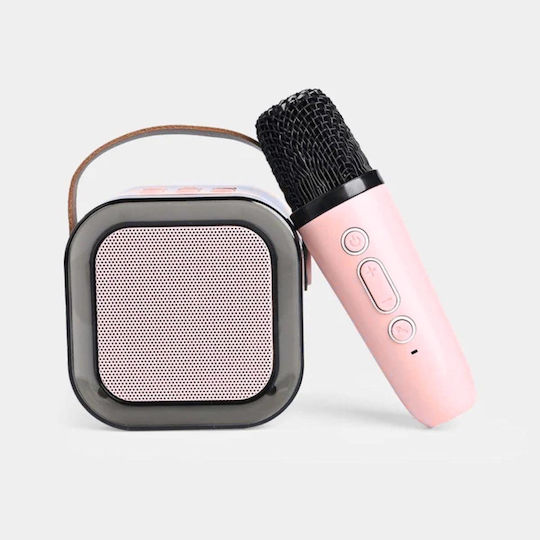 Uncle George Boxă Karaoke Cu Microfon Wireless Și Efecte De Iluminare Roz