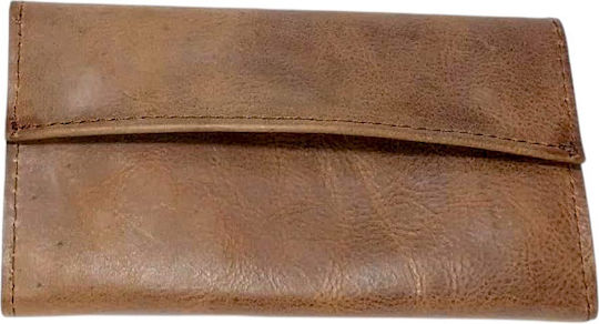 Gk Shoes Lederne Tabaktasche Braun mit magnetischem Verschluss 10x16.5cm