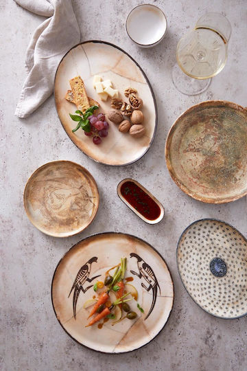 Kutahya Porselen Plate Shallow Beige with Diameter 27cm 6pcs
