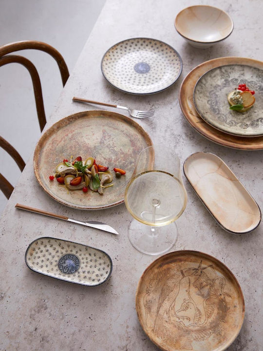 Kutahya Porselen Plate Shallow Beige with Diameter 25cm 6pcs
