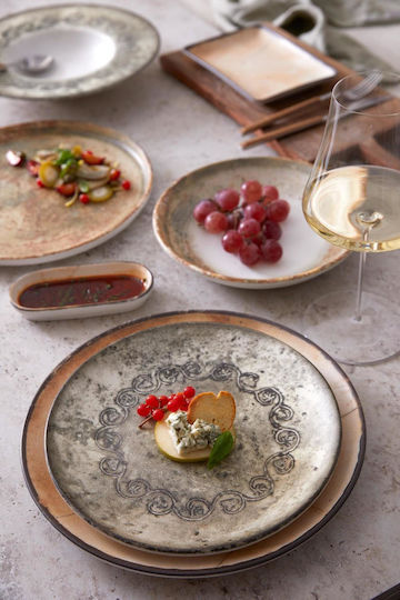 Kutahya Porselen Plate Shallow Beige with Diameter 19cm 6pcs