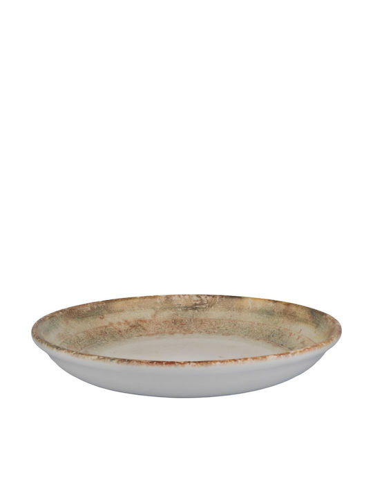 Kutahya Porselen Plate Soup Beige with Diameter 21cm 6pcs
