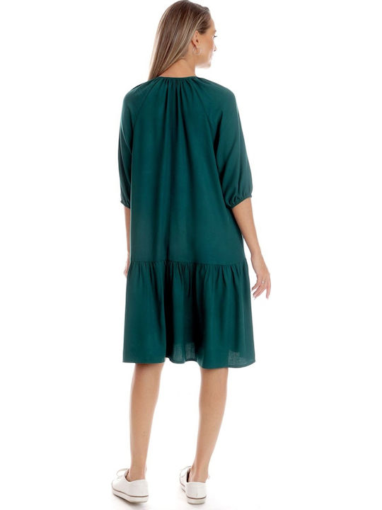 Sommer Midi Kleid Grün
