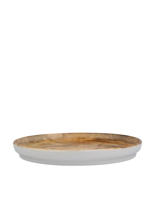 Kutahya Porselen Plate Shallow Beige with Diameter 19cm 6pcs