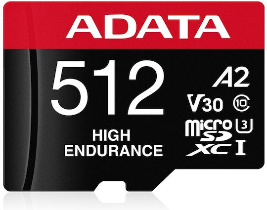 Adata High Endurance microSDXC 512GB U3 V30 A2 UHS-I 100MB/s with Adapter