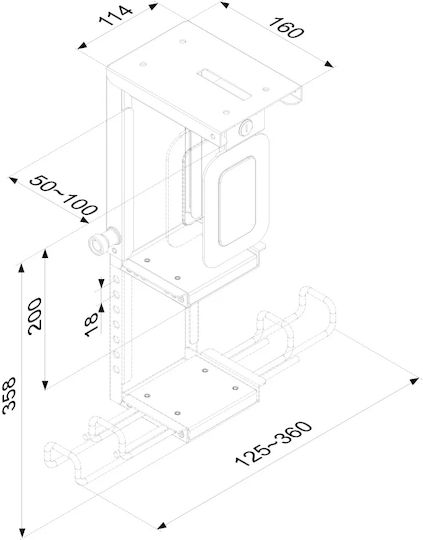 Newstar CPU-D075BLACK/LK Βάση Δαπέδου Πύργου Υπολογιστή CPU-D075BLACK