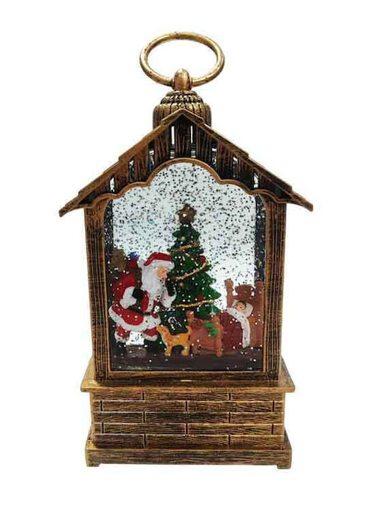 Lantern lighting Christmas Decorative Traffic Light Lighted with Santa Claus 21x24cm
