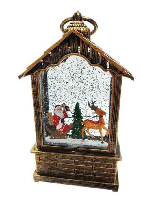 Lantern lighting Christmas Decorative Traffic Light Lighted with Santa Claus 21x24cm