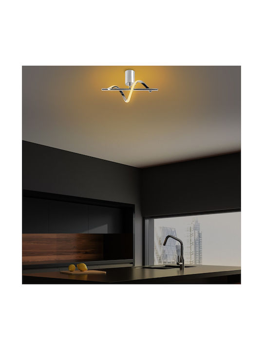 Opviq Likma Ceiling Mount Light 41cm Gray with Integrated LED
