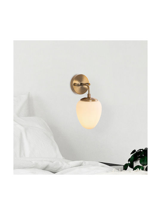 Opviq Lampă de Perete cu Bază de Bec E14 Auriu 12 cm