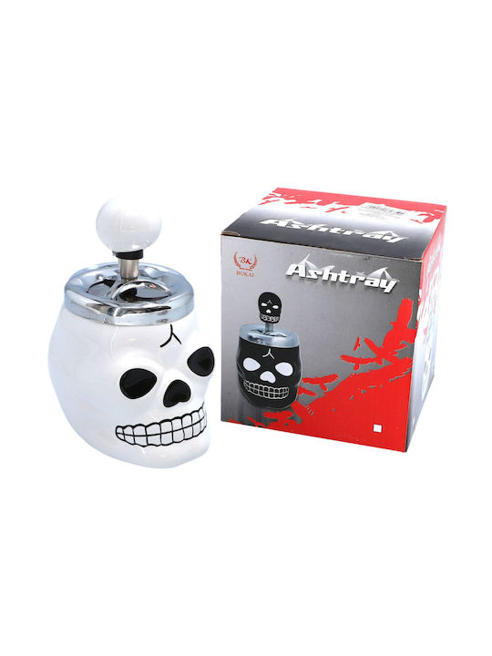 Κεραμικό Τασάκι Αντιανεμικό Spin White Skull Κεραμικό Τασάκι Αντιανεμικό Spin White Skull